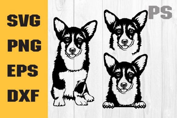 Corgi SVG and Silhouettes Dxf Dog