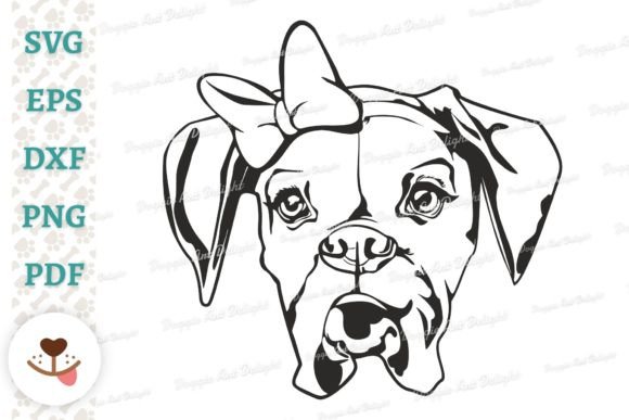 Cute Boxer Dog Girl with Bow – A Designer's Review