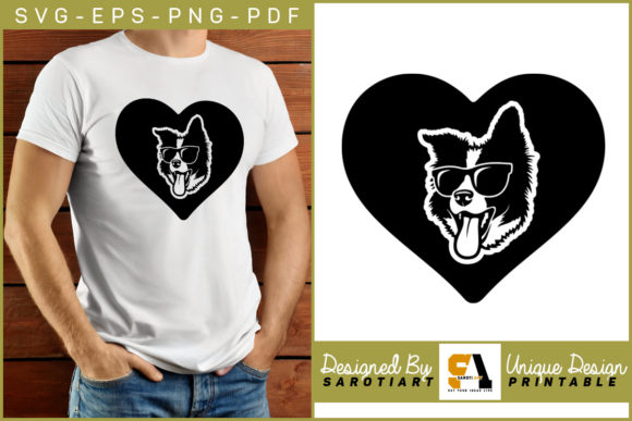 Dog Love Vector Shirt Design Review for Embroidery