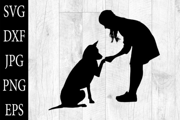 Dog Owners Silhouettes EPS PNG SVG