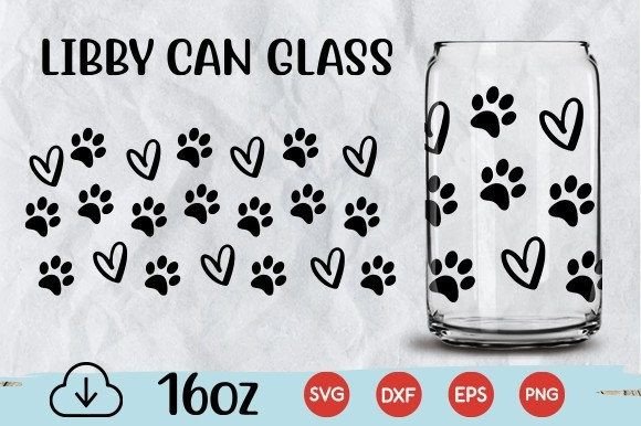 Dog Paw Heart Libbey Glass Design Svg Review