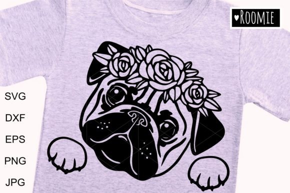 Pug Dog with Flower Crown SVG: Design Review